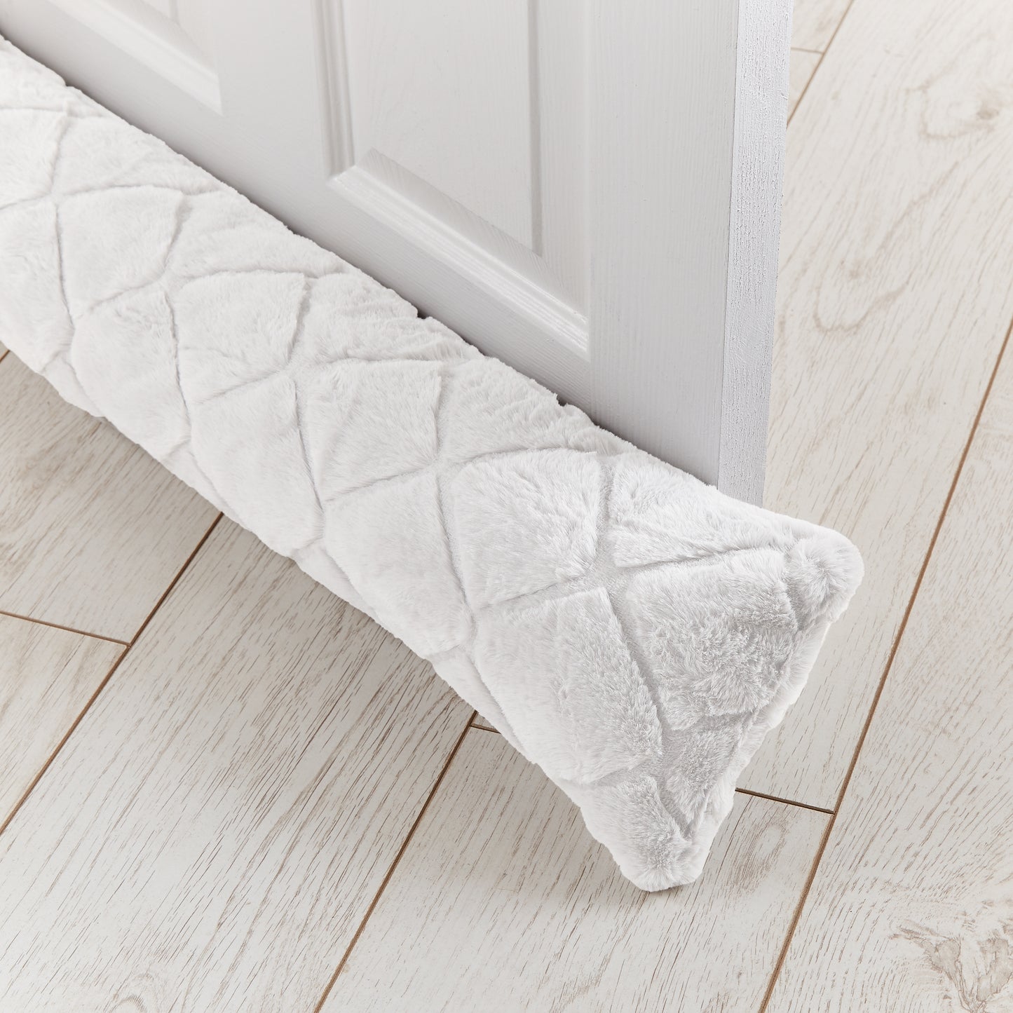 Catherine Lansfield Cosy Diamond Draught Excluder - White