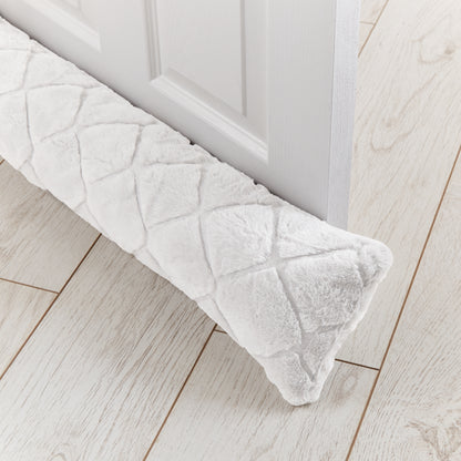 Catherine Lansfield Cosy Diamond Draught Excluder - White