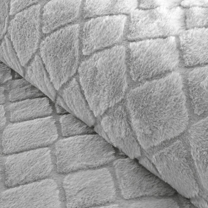 Catherine Lansfield Cosy Diamond Duvet Cover Set - Silver