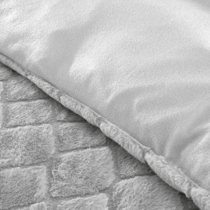 Catherine Lansfield Cosy Diamond Duvet Cover Set - Silver
