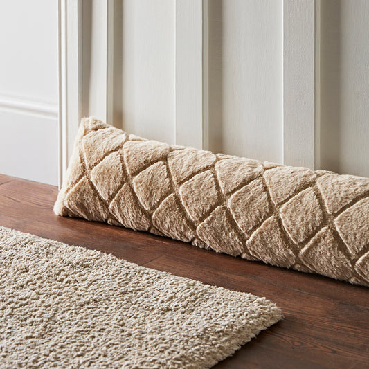Catherine Lansfield Cosy Diamond Draught Excluder - Natural