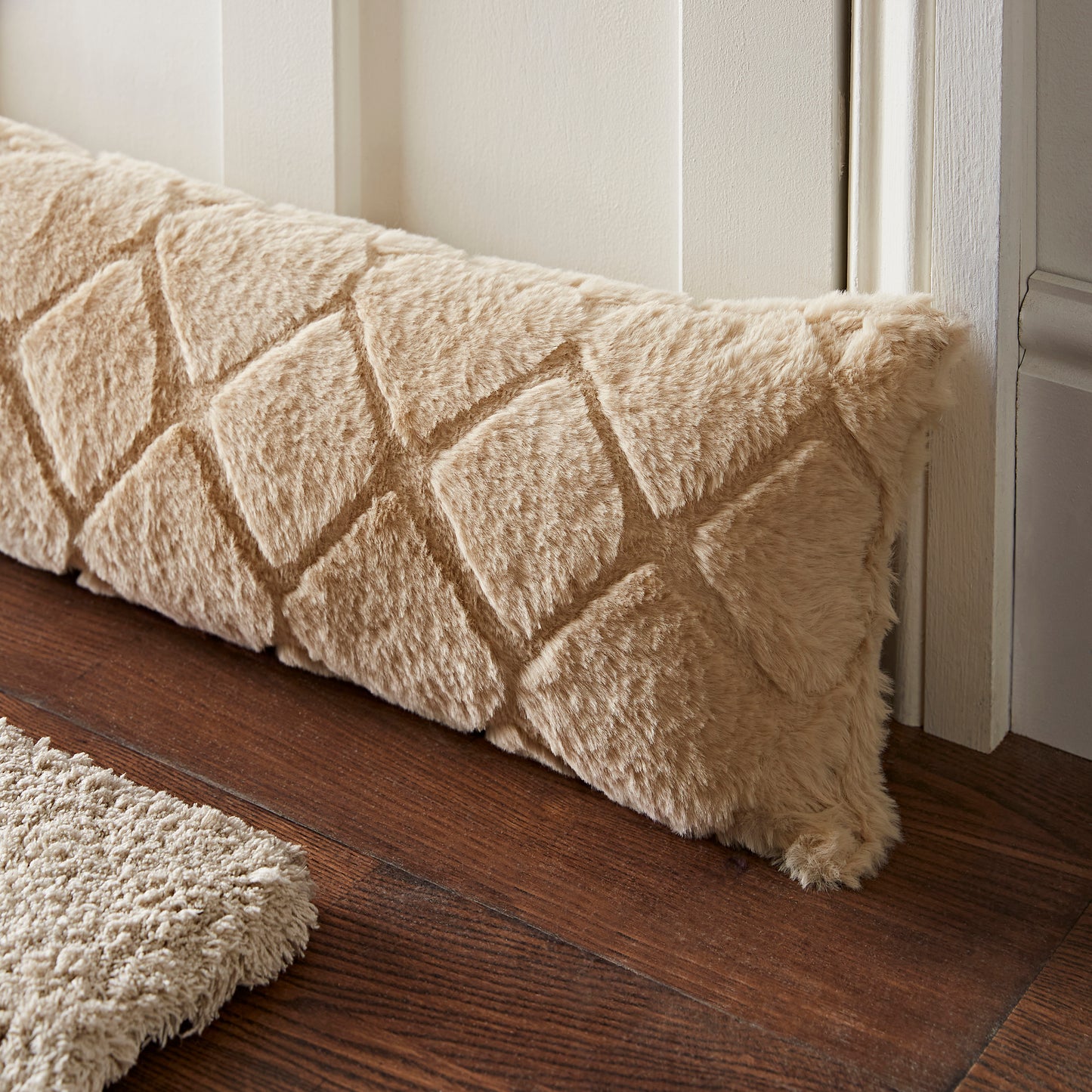 Catherine Lansfield Cosy Diamond Draught Excluder - Natural