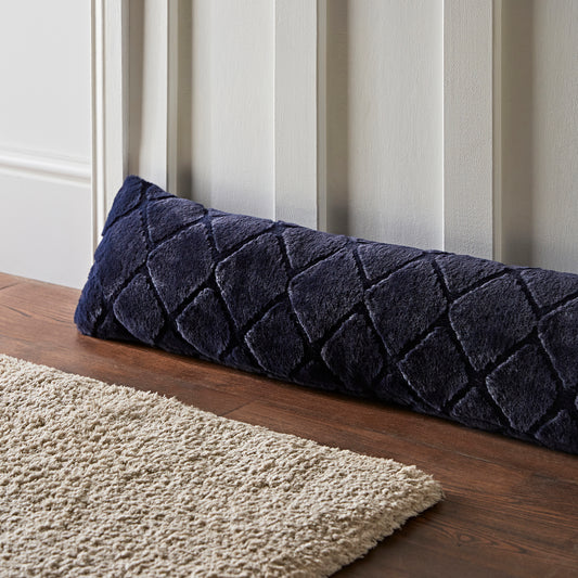 Catherine Lansfield Cosy Diamond Draught Excluder - Navy