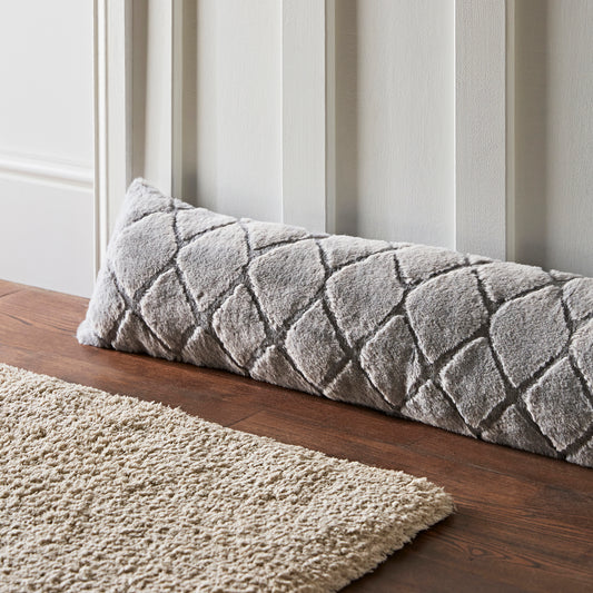 Catherine Lansfield Cosy Diamond Draught Excluder - Silver