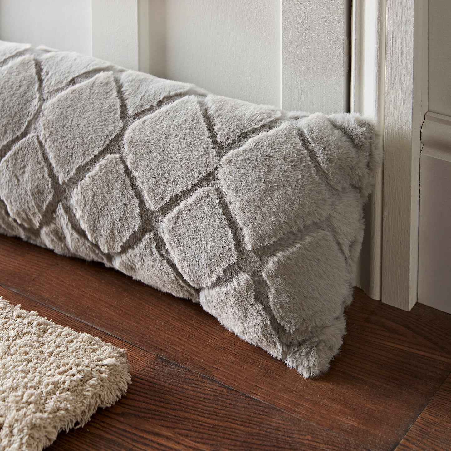Catherine Lansfield Cosy Diamond Draught Excluder - Silver