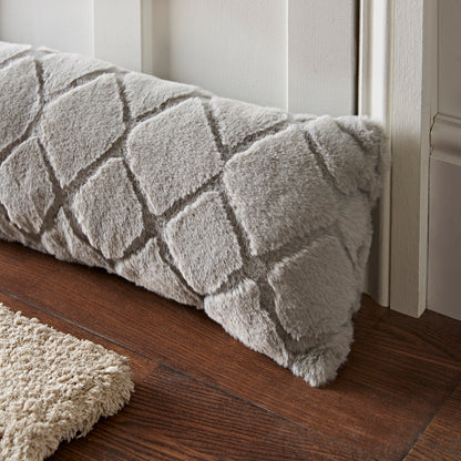 Catherine Lansfield Cosy Diamond Draught Excluder - Silver