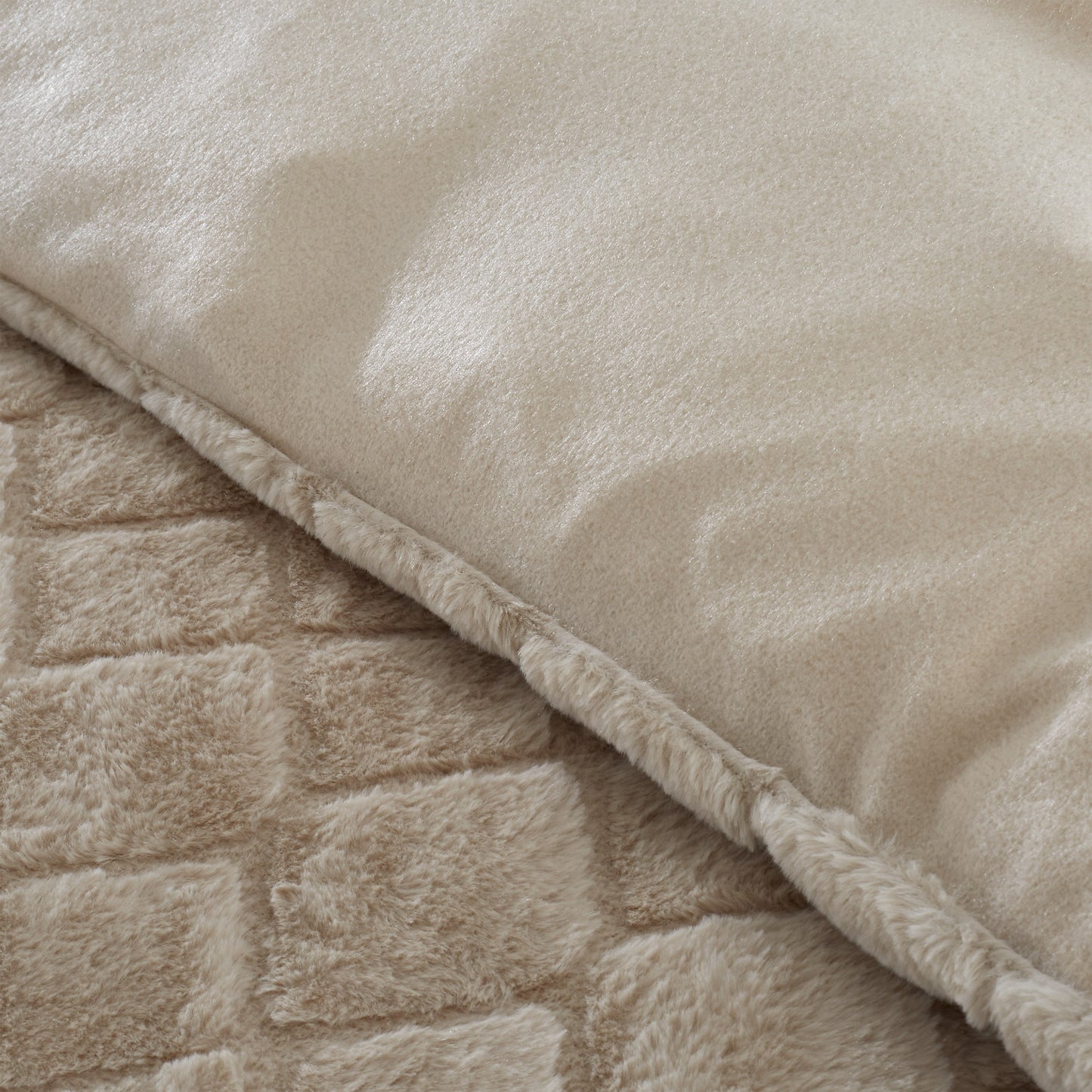 Catherine Lansfield Cosy Diamond Duvet Cover Set - Natural