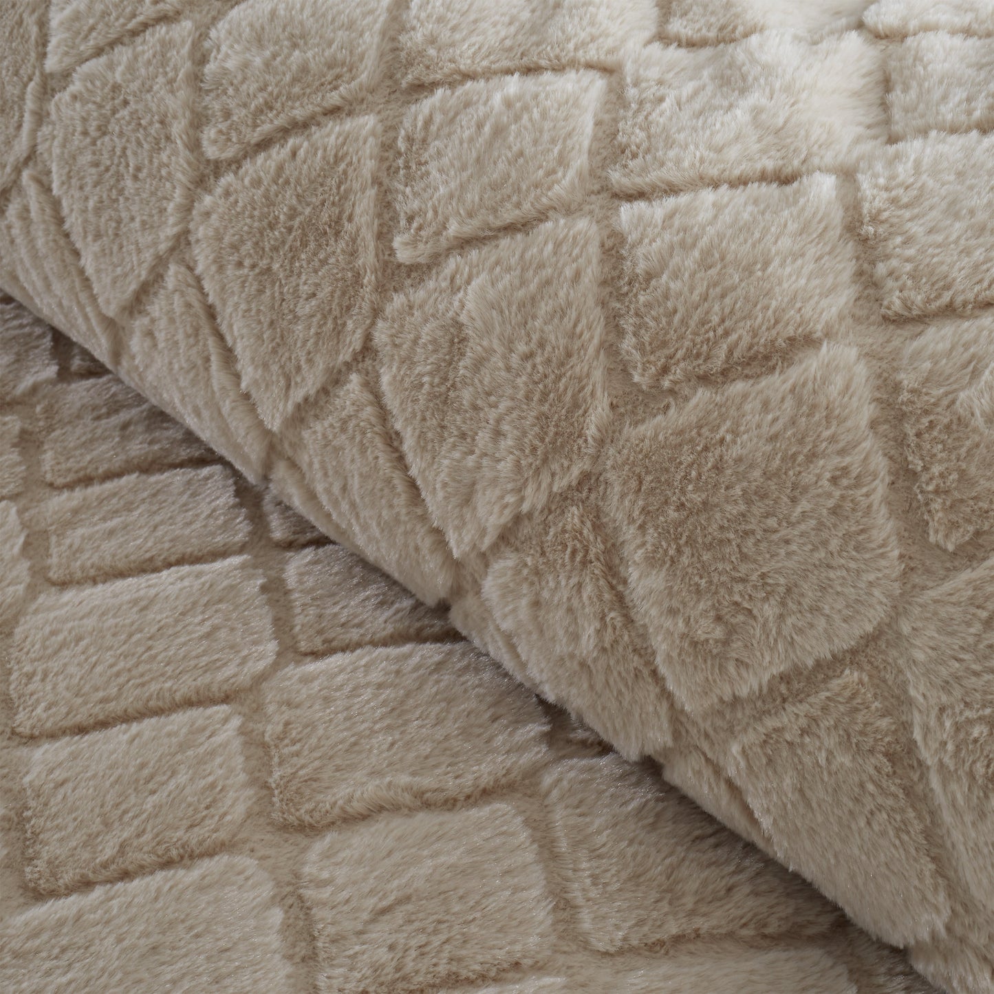 Catherine Lansfield Cosy Diamond Duvet Cover Set - Natural