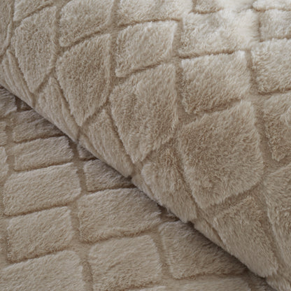 Catherine Lansfield Cosy Diamond Duvet Cover Set - Natural