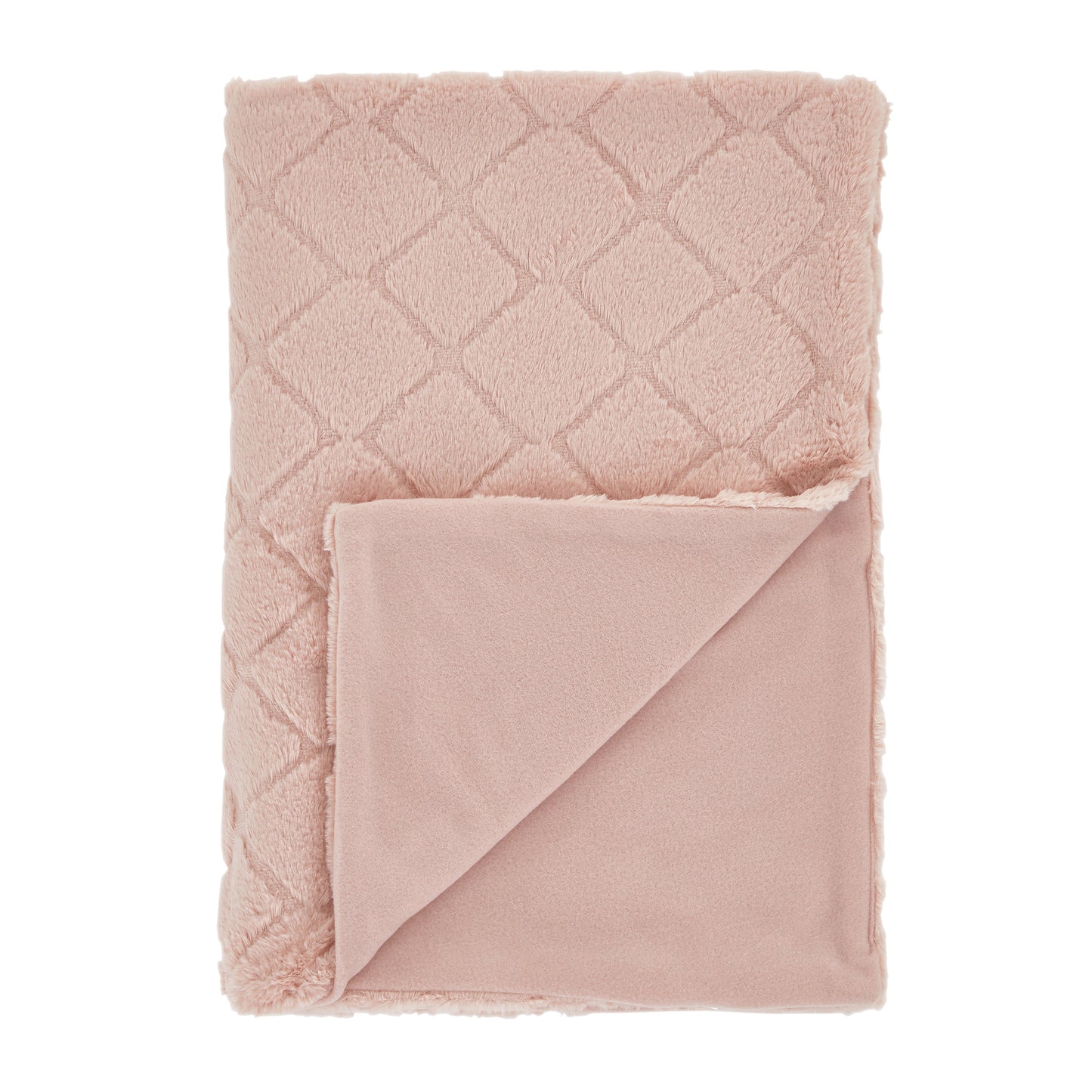 Catherine Lansfield Cosy Diamond Throw - Blush