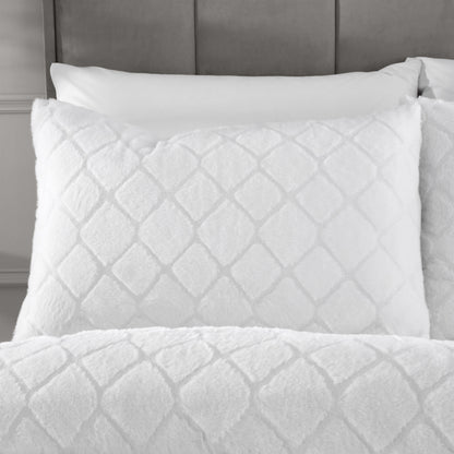 Catherine Lansfield Cosy Diamond Duvet Cover Set - White