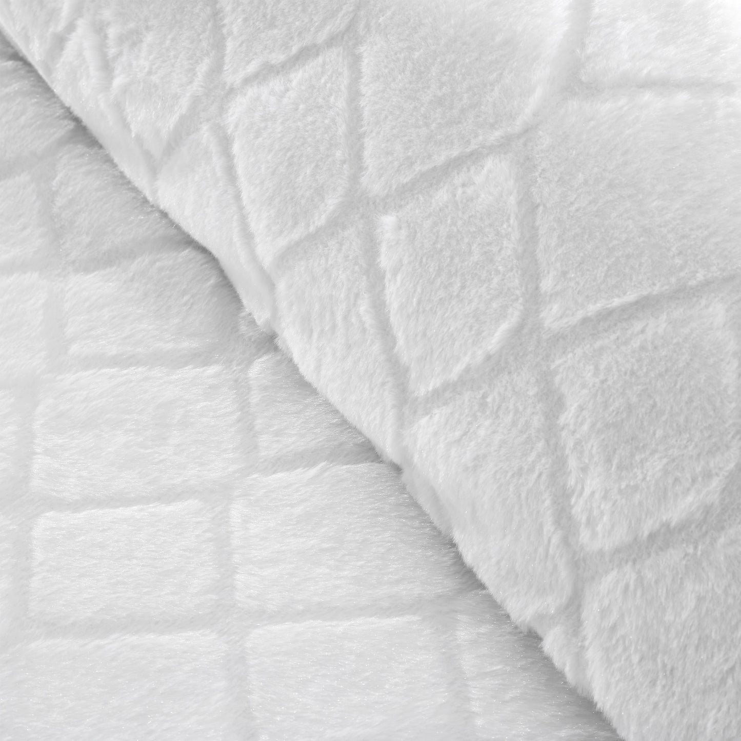 Catherine Lansfield Cosy Diamond Duvet Cover Set - White