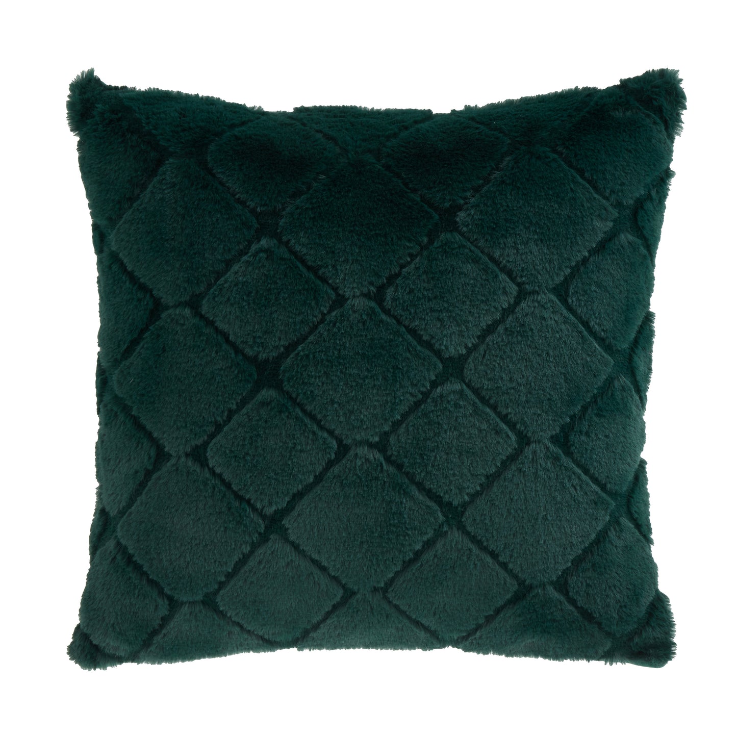 Catherine Lansfield Cosy Diamond Filled Cushion - Bottle Green
