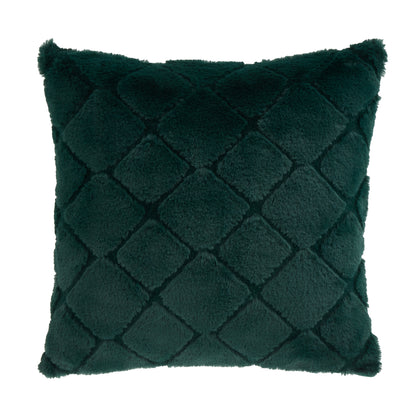 Catherine Lansfield Cosy Diamond Filled Cushion - Bottle Green