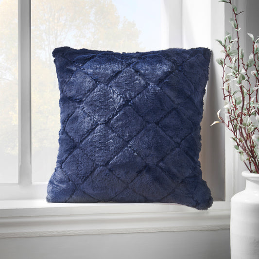 Catherine Lansfield Cosy Diamond Filled Cushion - Navy