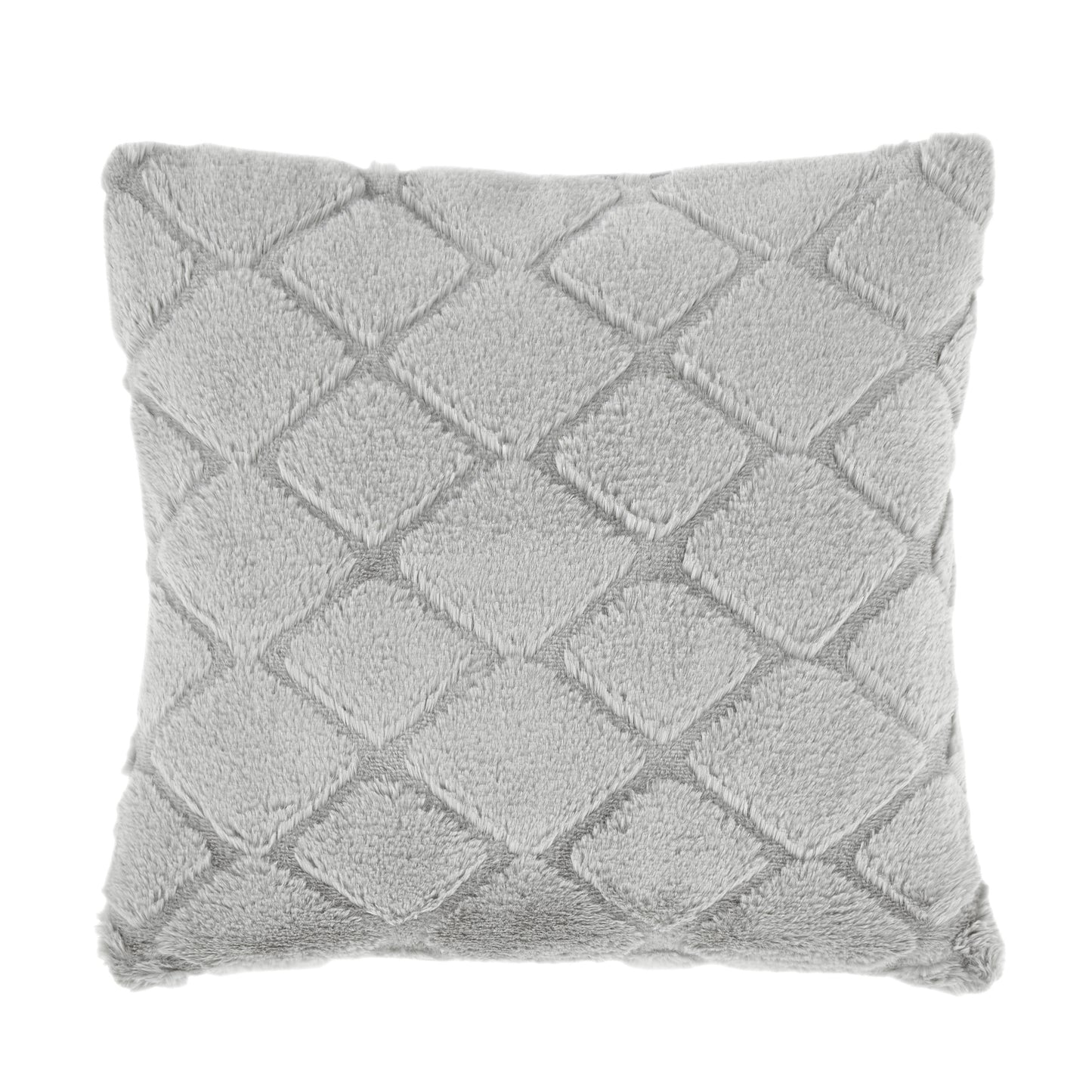 Catherine Lansfield Cosy Diamond Filled Cushion - Silver