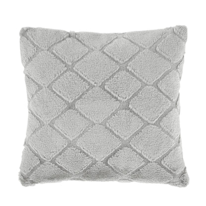 Catherine Lansfield Cosy Diamond Filled Cushion - Silver