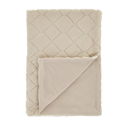 Catherine Lansfield Cosy Diamond Throw - Natural