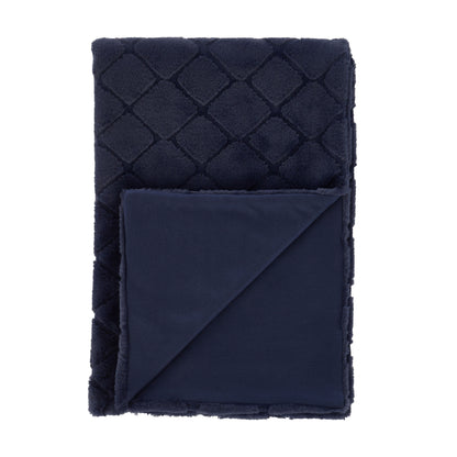 Catherine Lansfield Cosy Diamond Throw - Navy