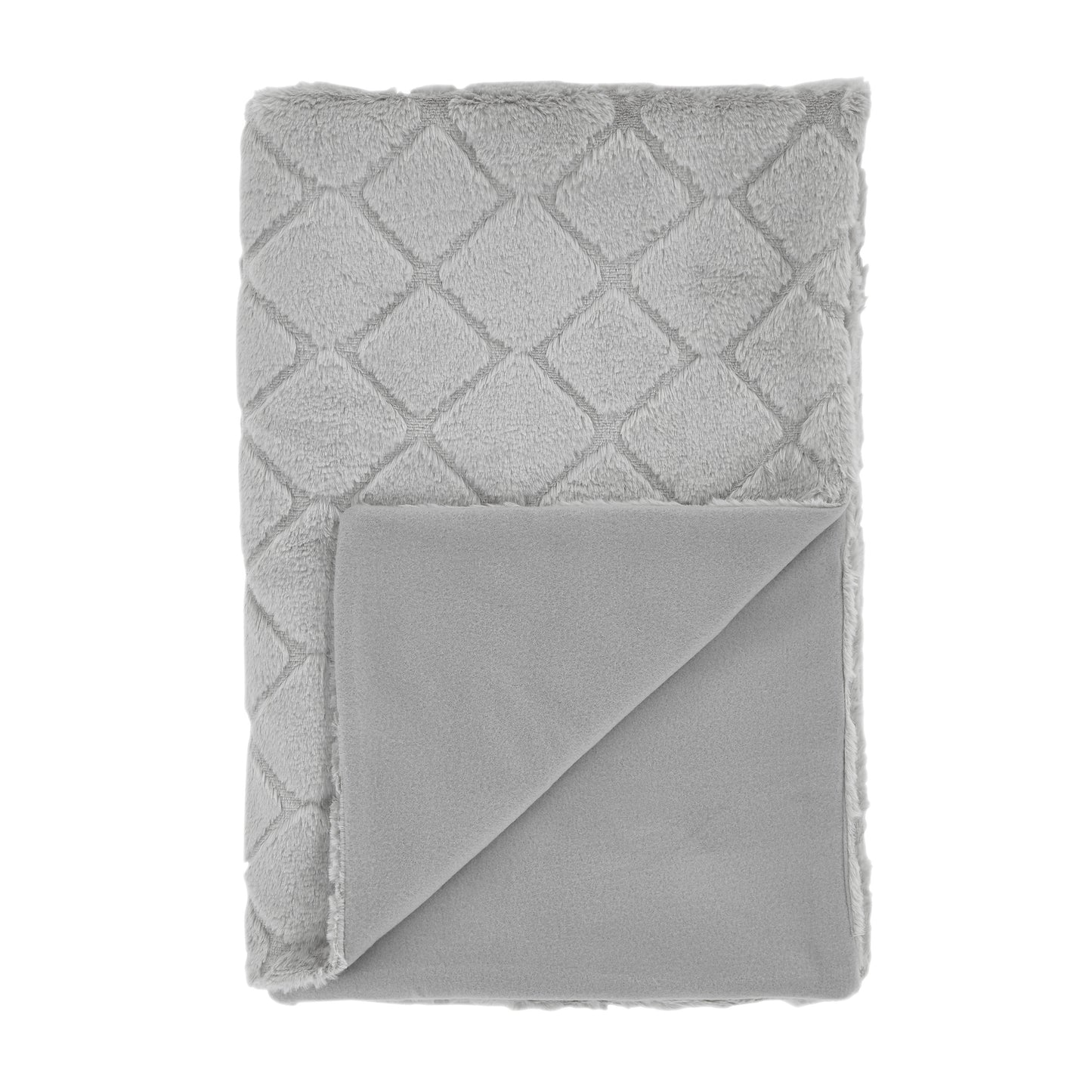 Catherine Lansfield Cosy Diamond Throw - Silver