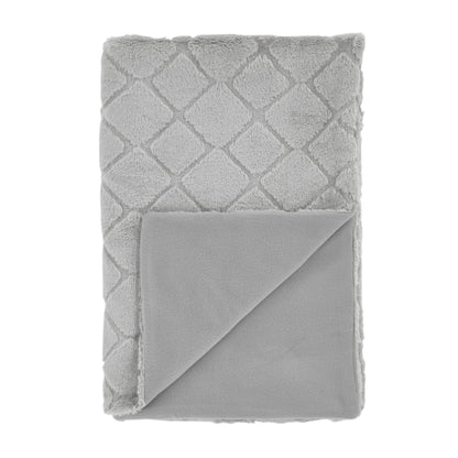Catherine Lansfield Cosy Diamond Throw - Silver