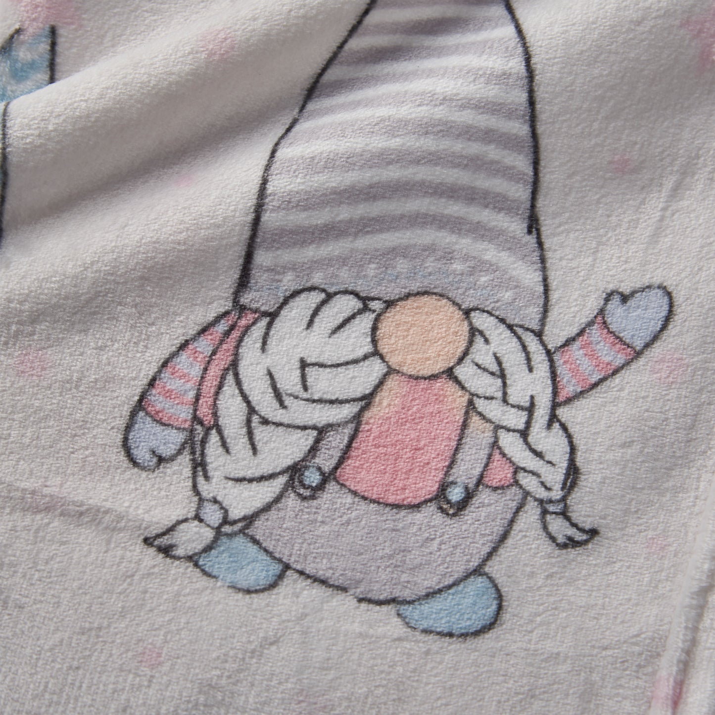 Catherine Lansfield Christmas Festive Gnomes Throw - Pink