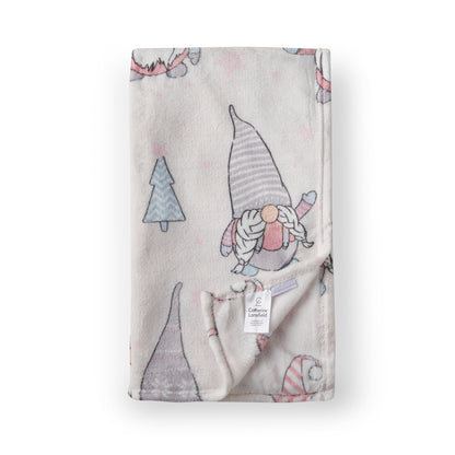 Catherine Lansfield Christmas Festive Gnomes Throw - Pink