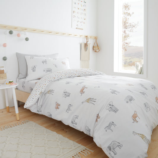 Bianca Zoo Animals Duvet Cover Set - Pastel