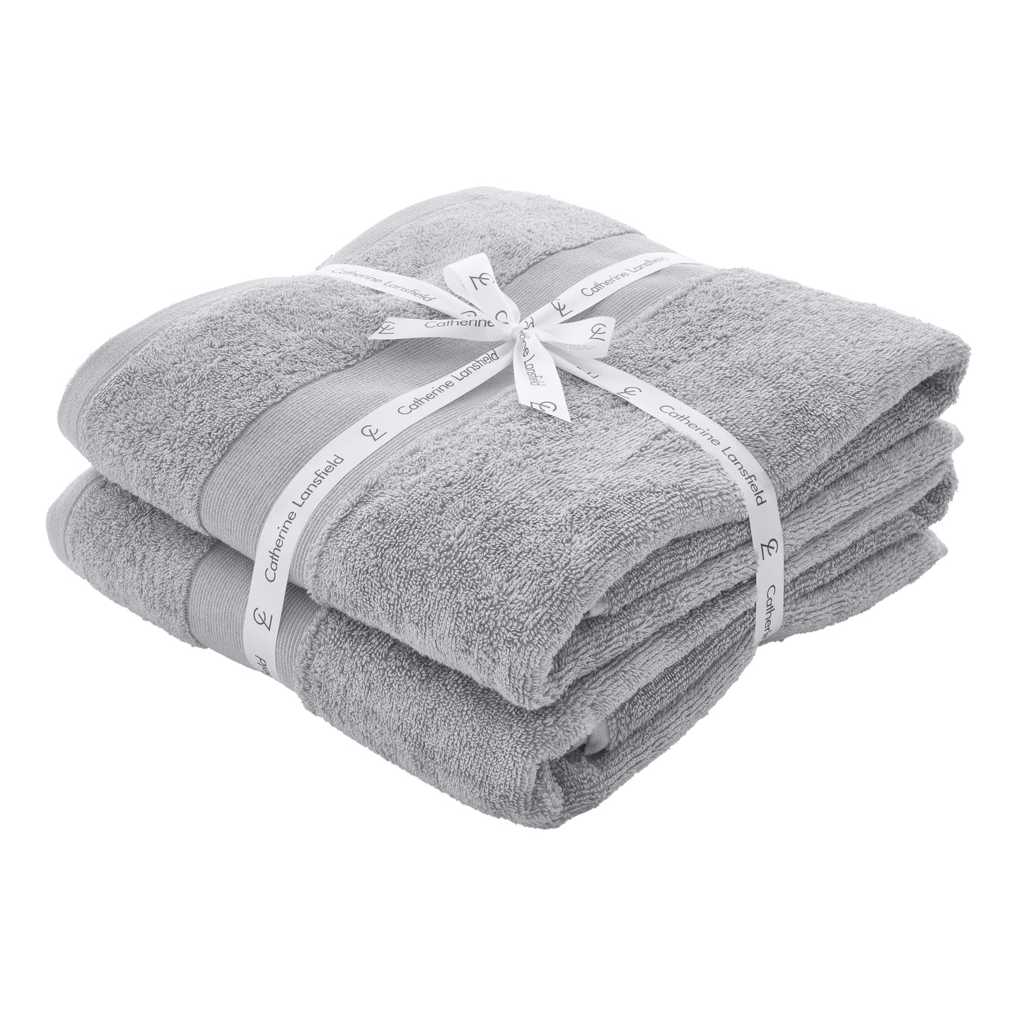 Catherine Lansfield Anti-Bacterial Bath Towels - Silver