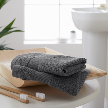 Catherine Lansfield Anti-Bacterial Bath Towels - Charcoal