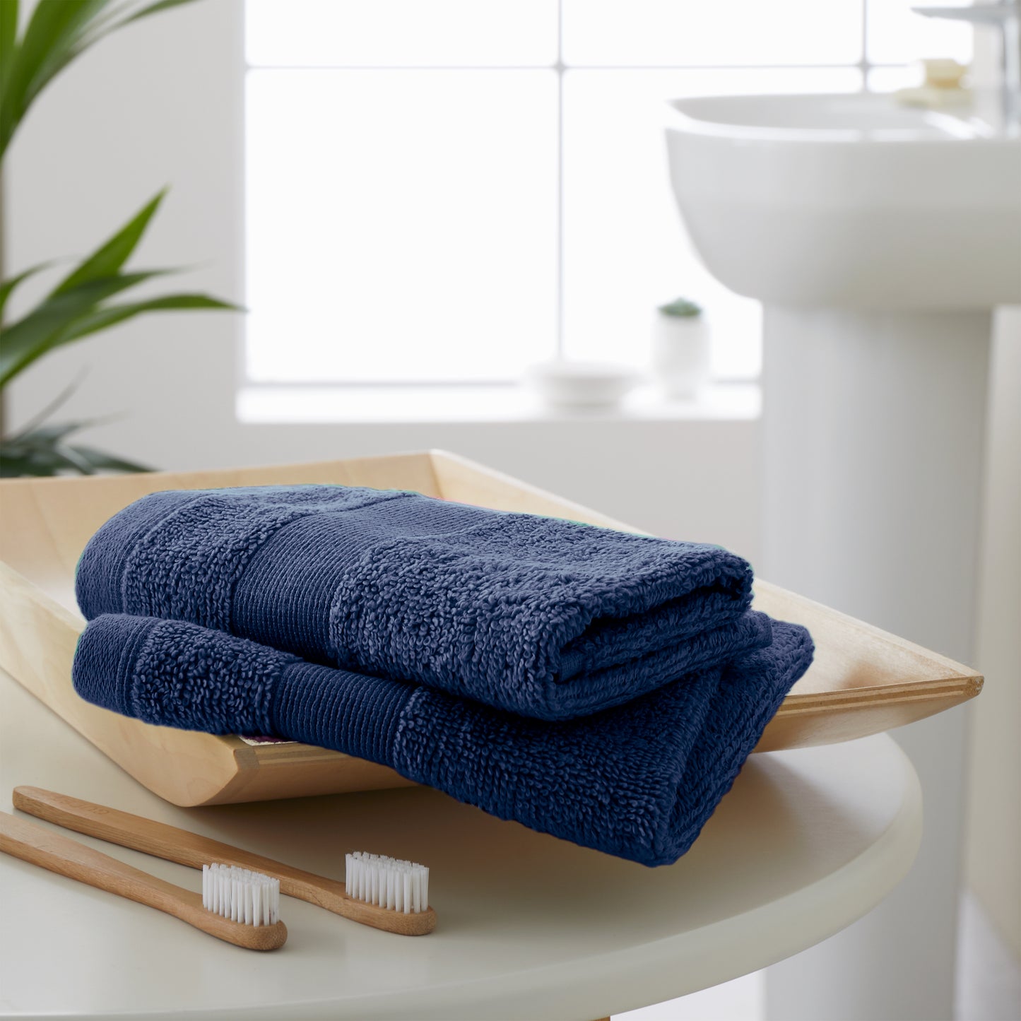 Catherine Lansfield Anti-Bacterial Bath Towels - Navy