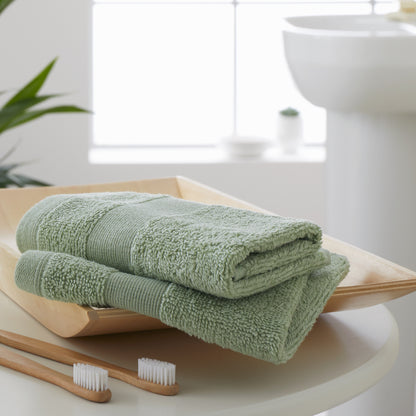 Catherine Lansfield Anti-Bacterial Bath Towels - Sage