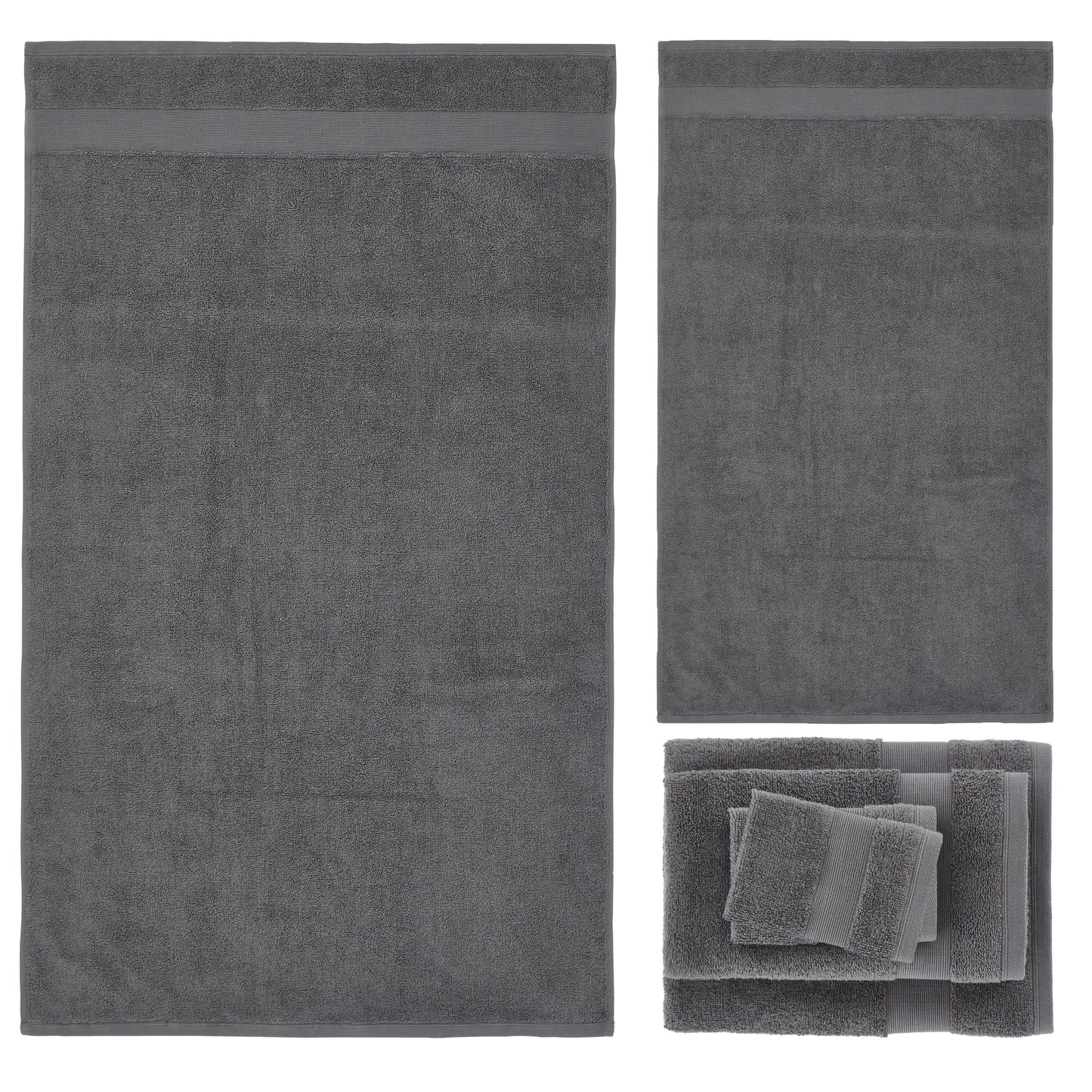 Catherine Lansfield Anti-Bacterial Bath Towels - Charcoal
