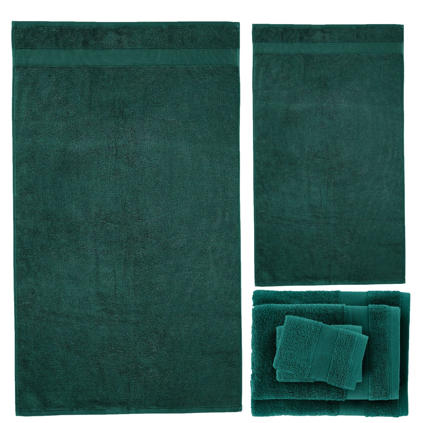 Catherine Lansfield Anti-Bacterial Bath Towels - Forest Green