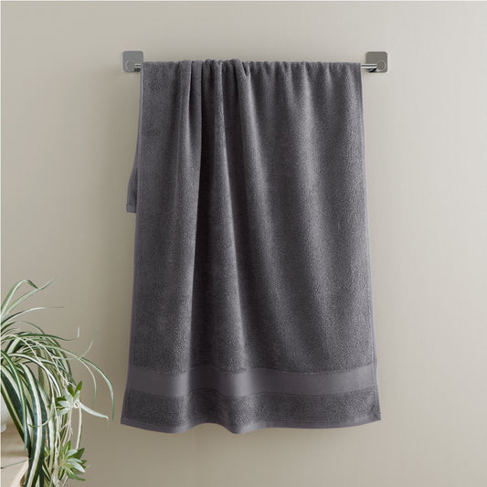 Catherine Lansfield Anti-Bacterial Bath Towels - Charcoal
