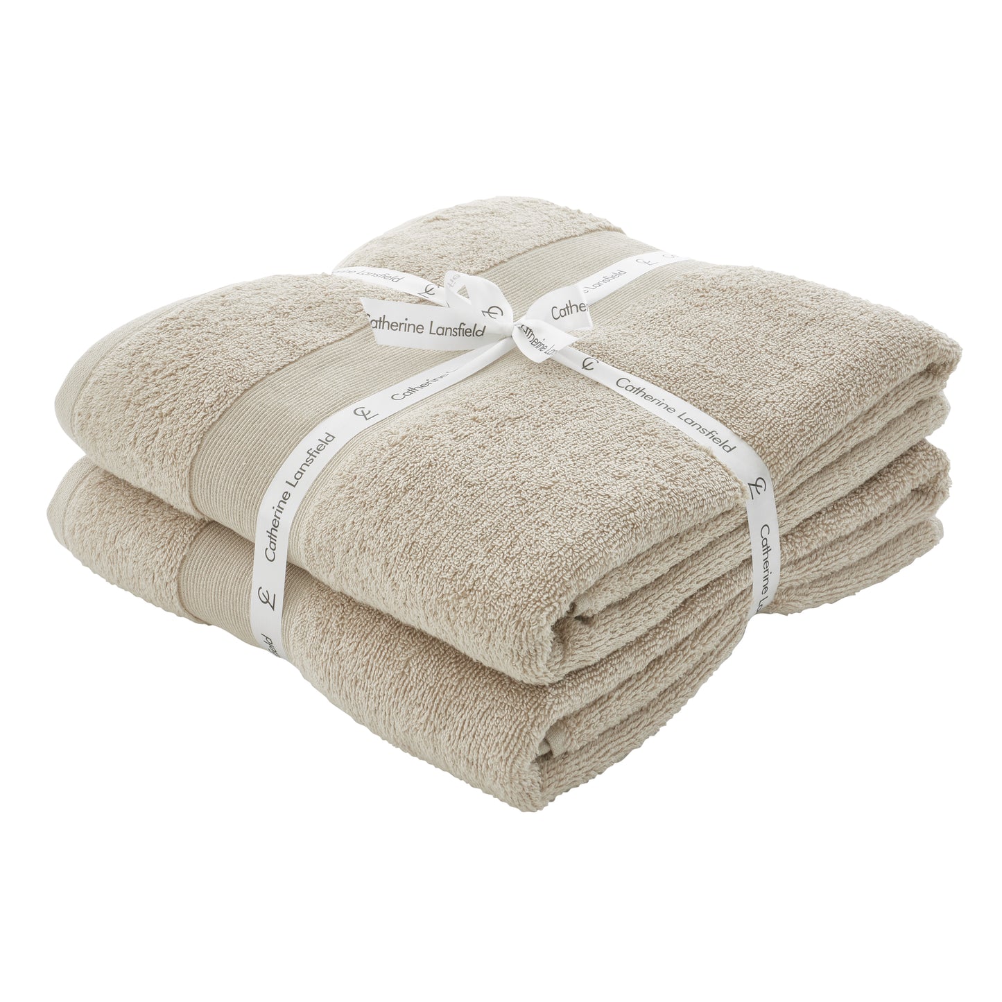 Catherine Lansfield Anti-Bacterial Bath Towels - Natural
