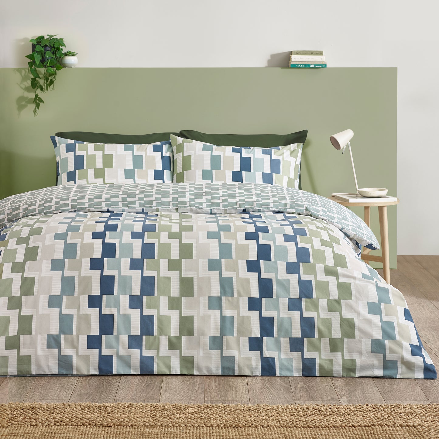 Catherine Lansfield Bryson Duvet Cover Set - Blue