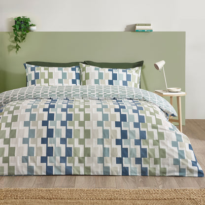 Catherine Lansfield Bryson Duvet Cover Set - Blue