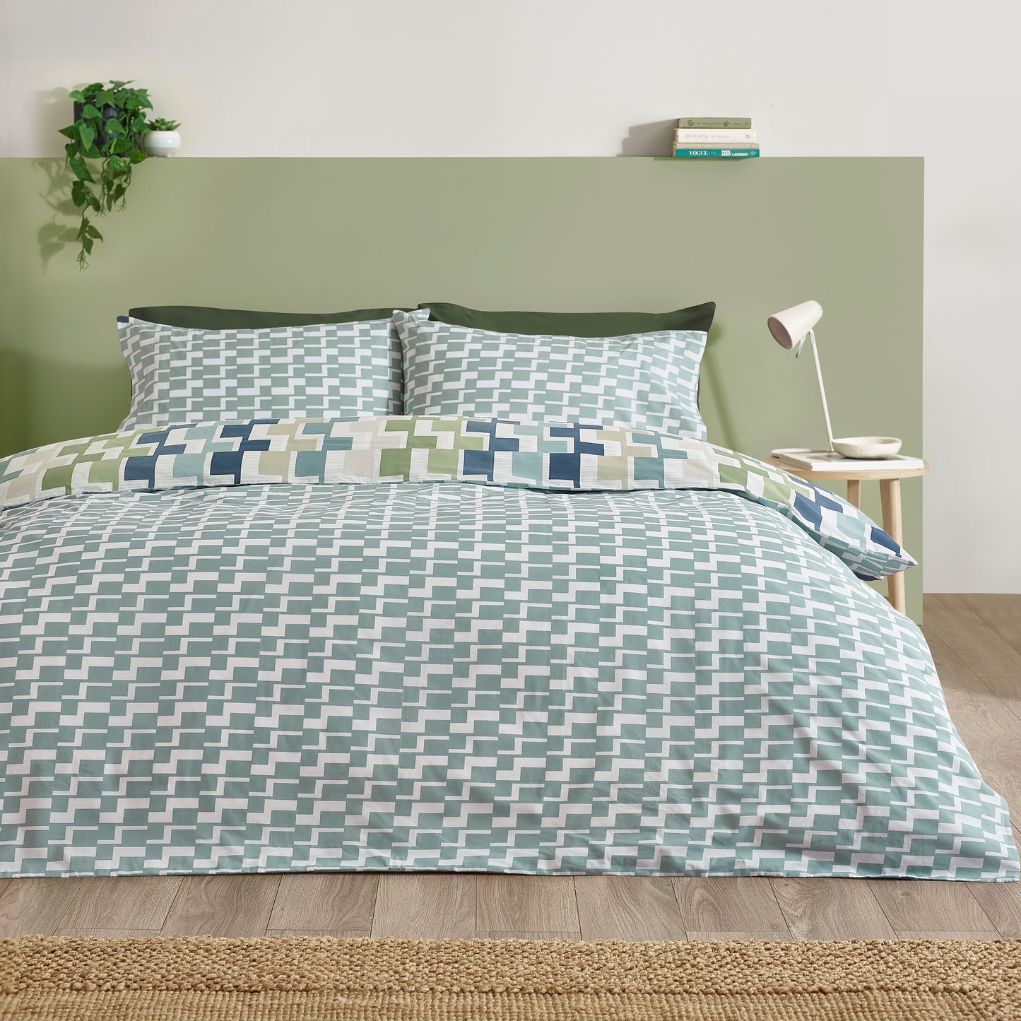 Catherine Lansfield Bryson Duvet Cover Set - Blue