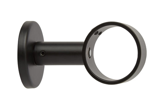 Hallis Neo 35mm Metal Curtain Pole Ceiling Bracket - Matt Black