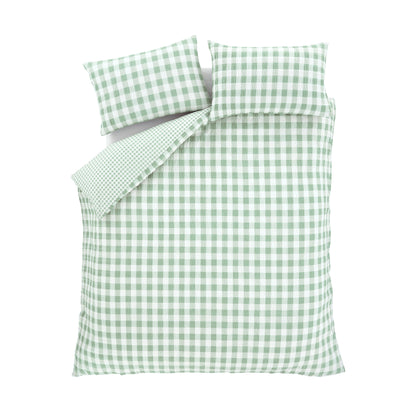 Catherine Lansfield Seersucker Gingham Check Duvet Cover Set
