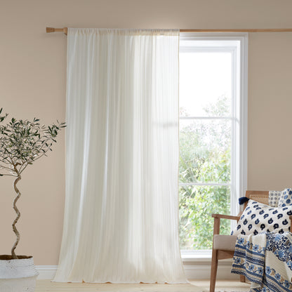 Pineapple Elephant Zofia Broderie Anglaise Slot Top Voile Panel - Natural