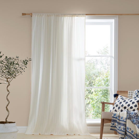 Pineapple Elephant Zofia Broderie Anglaise Slot Top Voile Panel - Natural