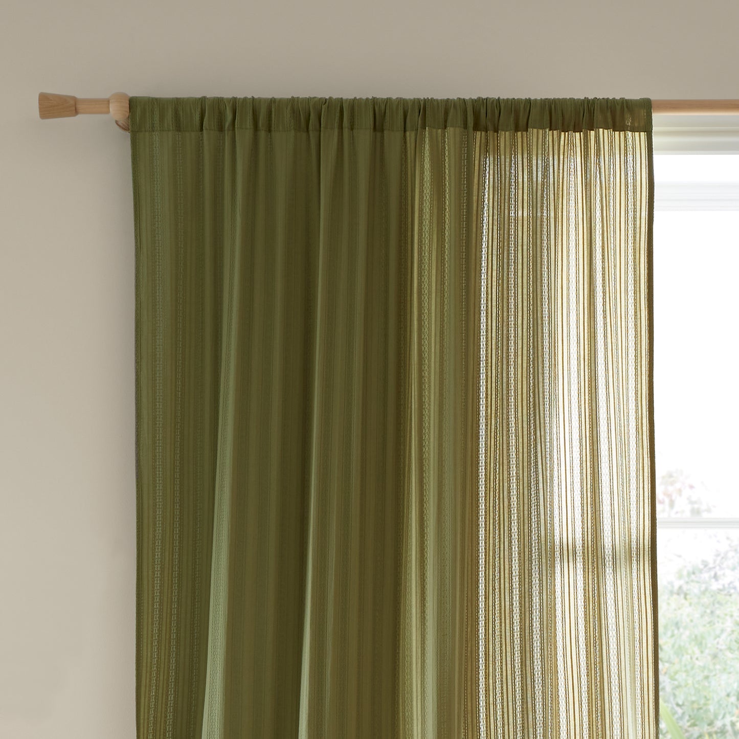Pineapple Elephant Zofia Broderie Anglaise Slot Top Voile Panel - Olive