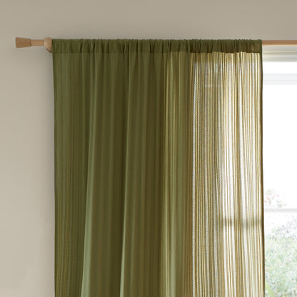 Pineapple Elephant Zofia Broderie Anglaise Slot Top Voile Panel - Olive