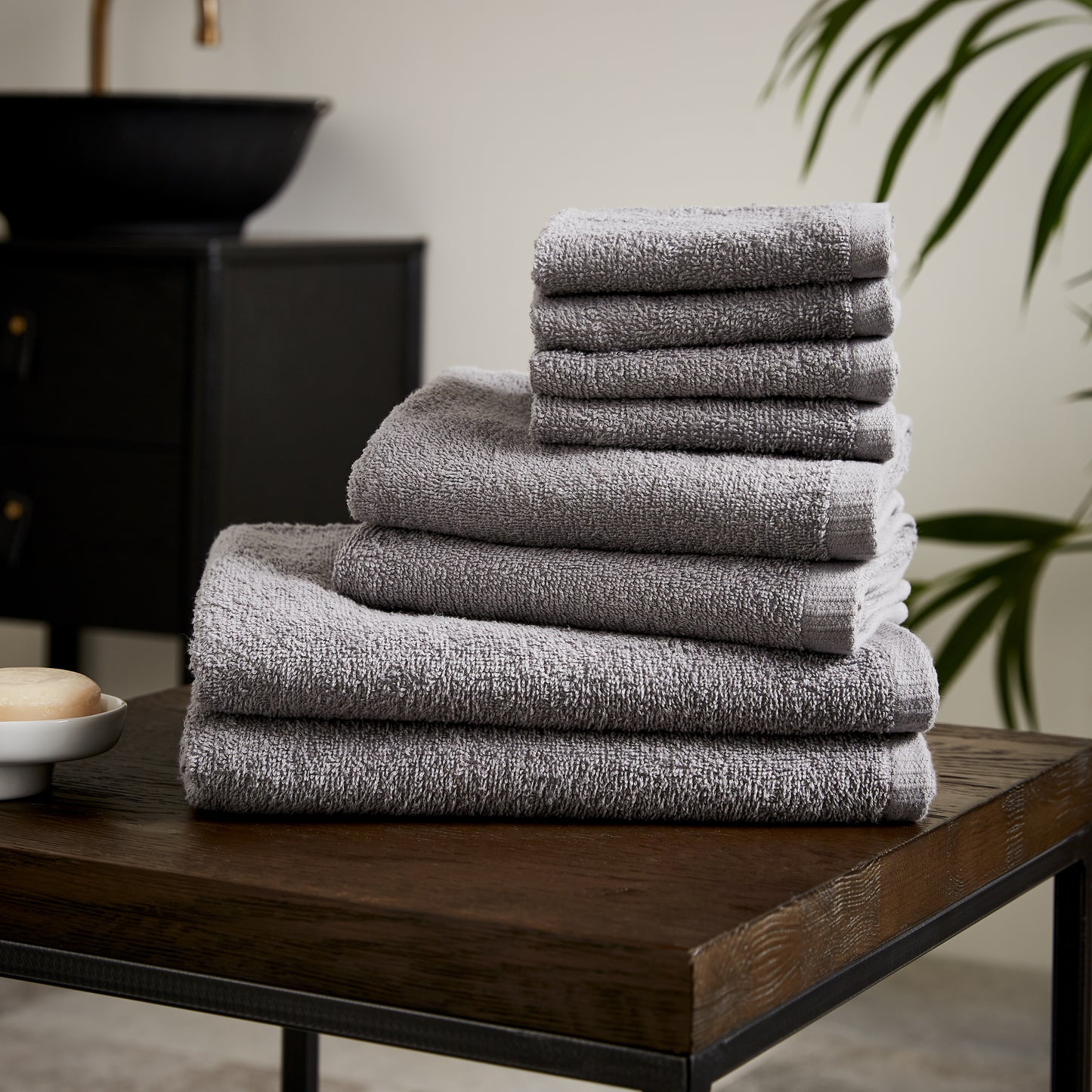 Catherine Lansfield Quick Dry Bath Towels - Grey