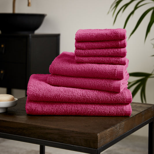 Catherine Lansfield Quick Dry Bath Towels - Hot Pink