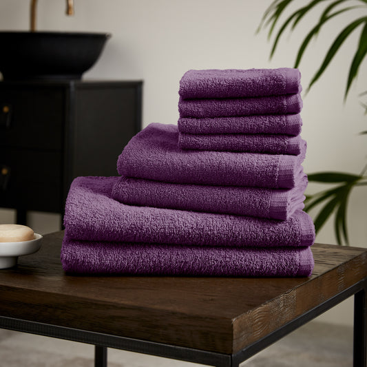 Catherine Lansfield Quick Dry Bath Towels - Plum