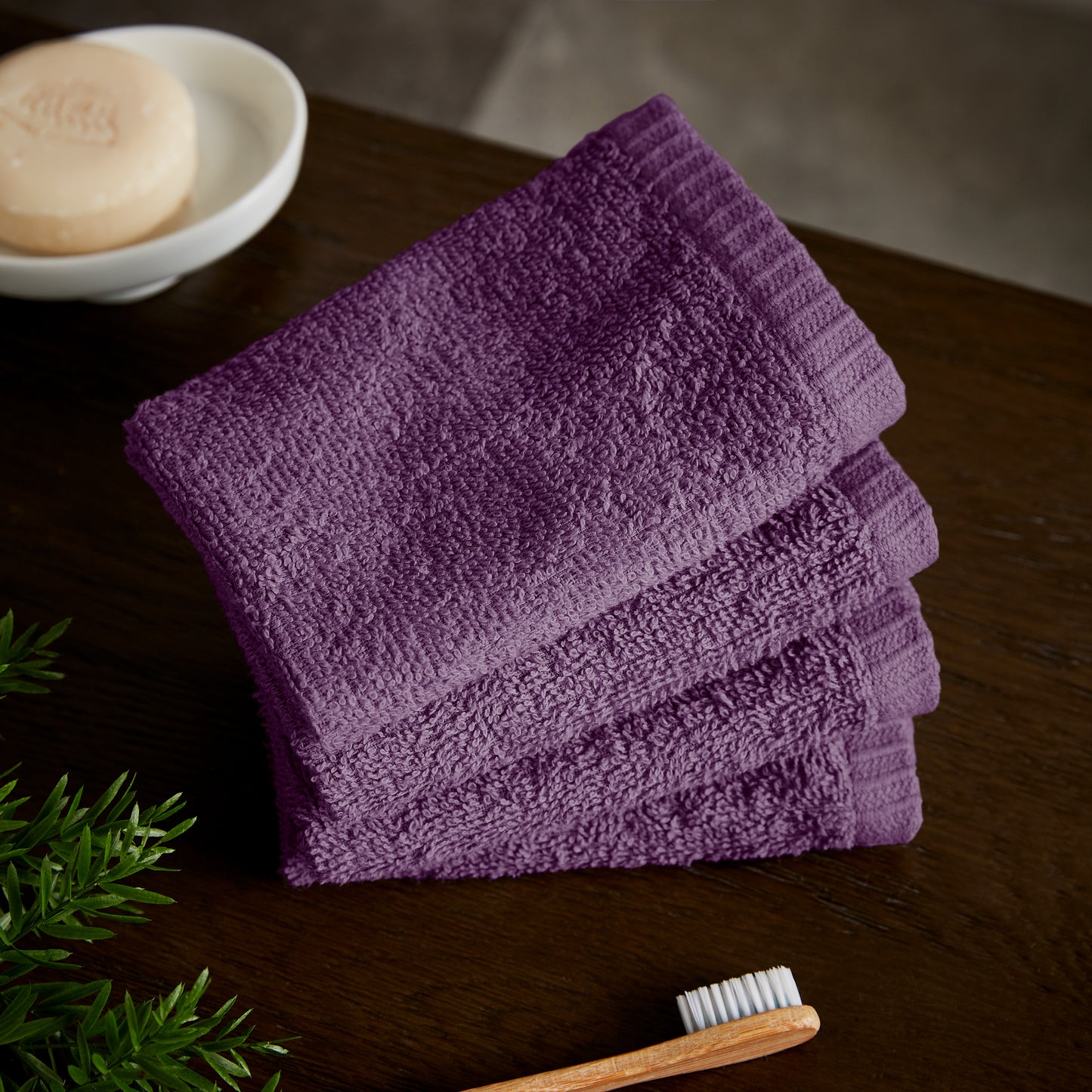 Catherine Lansfield Quick Dry Bath Towels - Plum