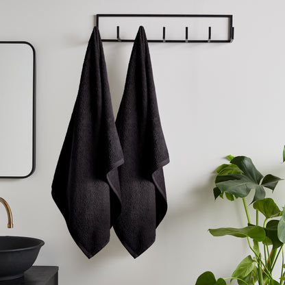 Catherine Lansfield Quick Dry Bath Towels - Black